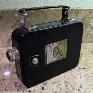 Antique Black motion, film Camera with Case